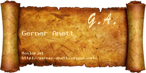 Gerner Anett névjegykártya